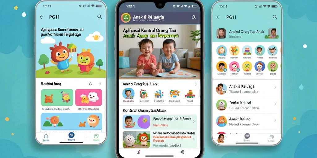 Antarmuka aplikasi PG11 yang intuitif untuk kontrol orang tua.