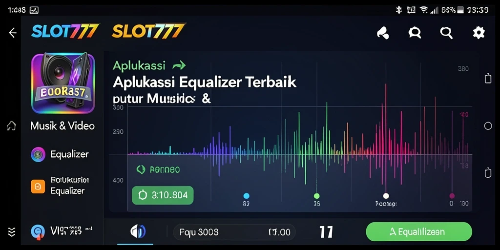 Antarmuka pengguna fitur Equalizer pada aplikasi SLOT777