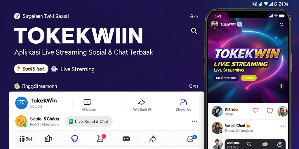 Screenshot TOKEKWIN menampilkan tampilan antarmuka Live Streaming yang intuitif.